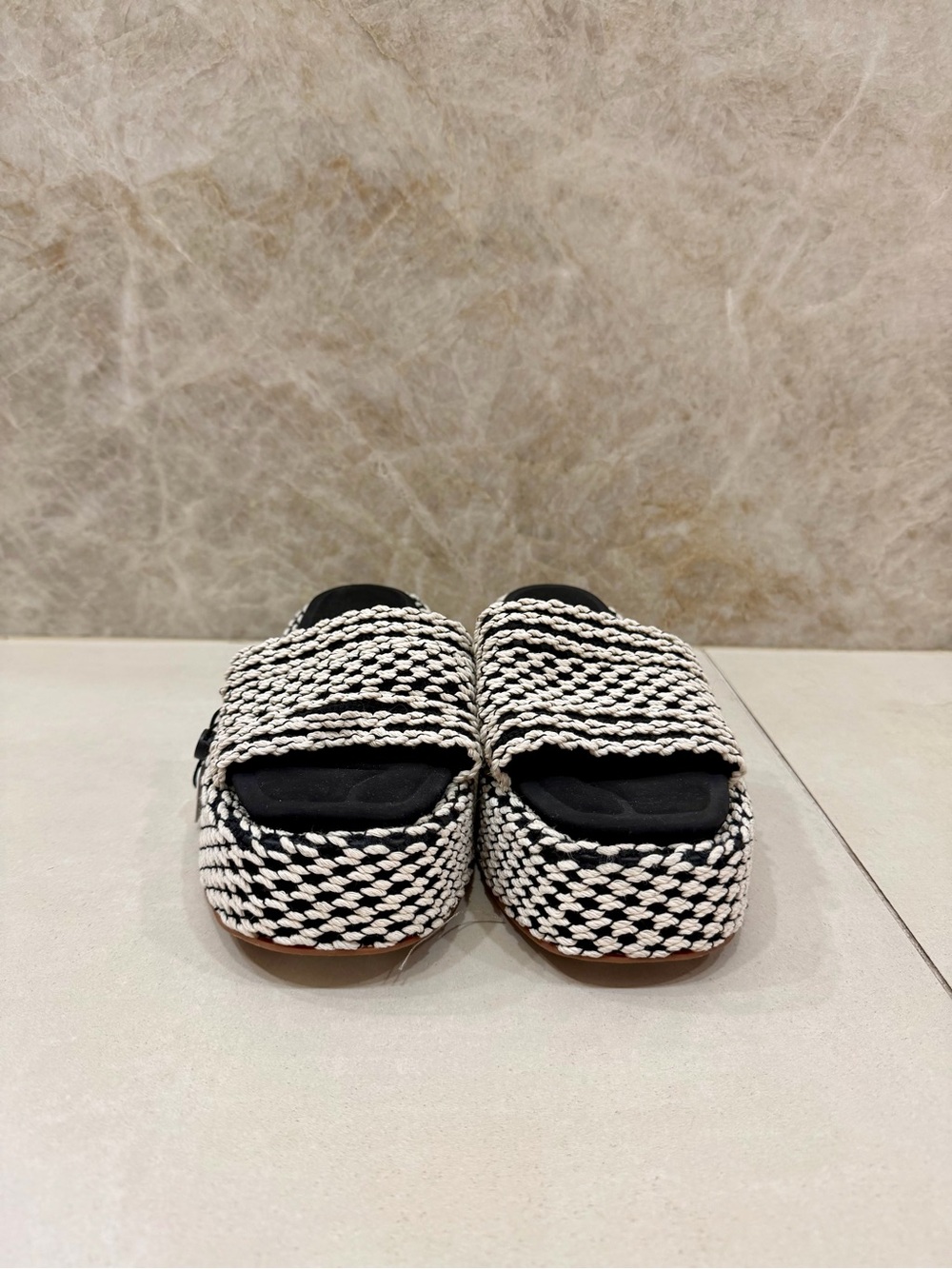 rag & bone Black and White Woven Platform Mules - Picture 2 of 5